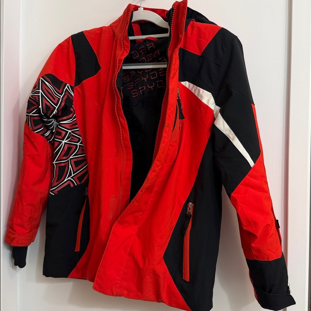 Spyder Kids Red and Black Puffer Jacket